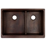 Alternative View of Premier Copper Products 33" Copper Farmhouse Sink, 60/40 Double Bowl, Oil Rubbed Bronze, KA60DB33229-SD5