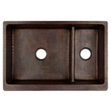 Alternative View of Premier Copper Products 33" Copper Farmhouse Sink, 70/30 Double Bowl, Oil Rubbed Bronze, KA70DB33229-SD5