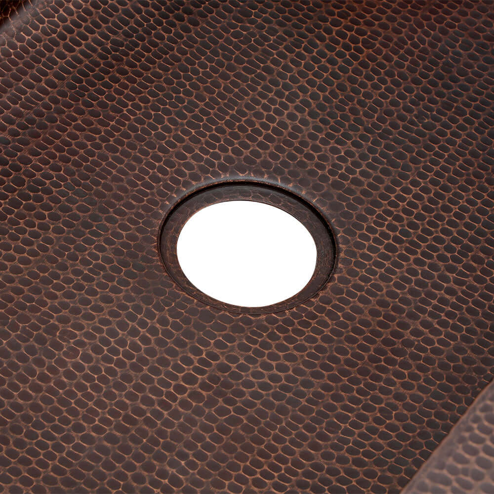 Premier Copper Products 33" Hammered Copper Farmhouse Sink, Glazed Black, 14 Gauge, KASBLK33229