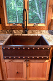 Installation Image of Premier Copper Products 30" Copper Farmhouse Sink, Oil Rubbed Bronze, KASDB30229BS