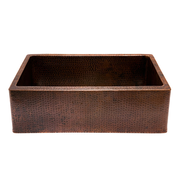 Main Image of Premier Copper Products 30" Copper Farmhouse Sink, Oil Rubbed Bronze, KASDB30229