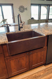 Installation Image of Premier Copper Products 30" Copper Farmhouse Sink, Oil Rubbed Bronze, KASDB30229