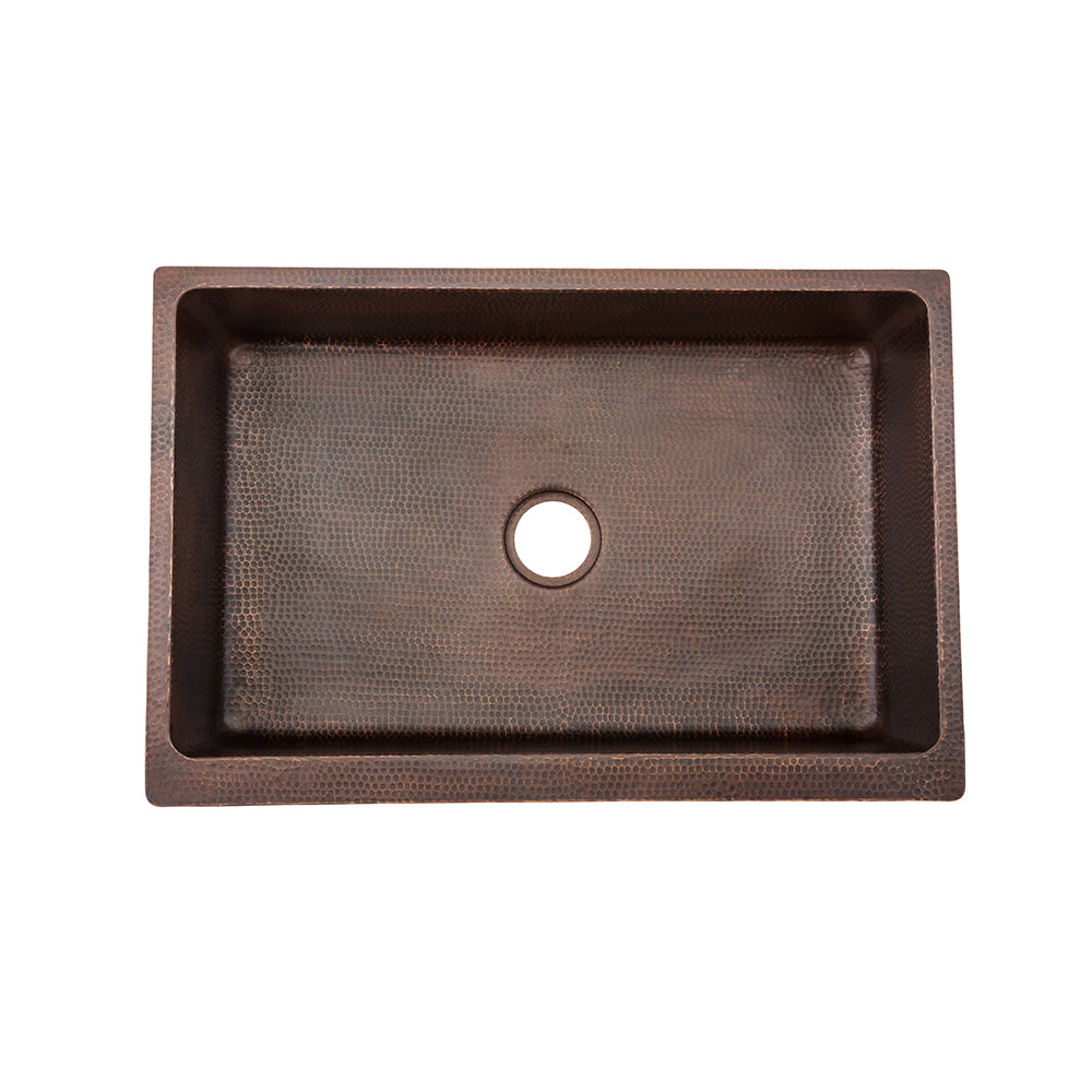 Alternative View of Premier Copper Products 33" Copper Farmhouse Sink, Oil Rubbed Bronze, KASDB33229BS