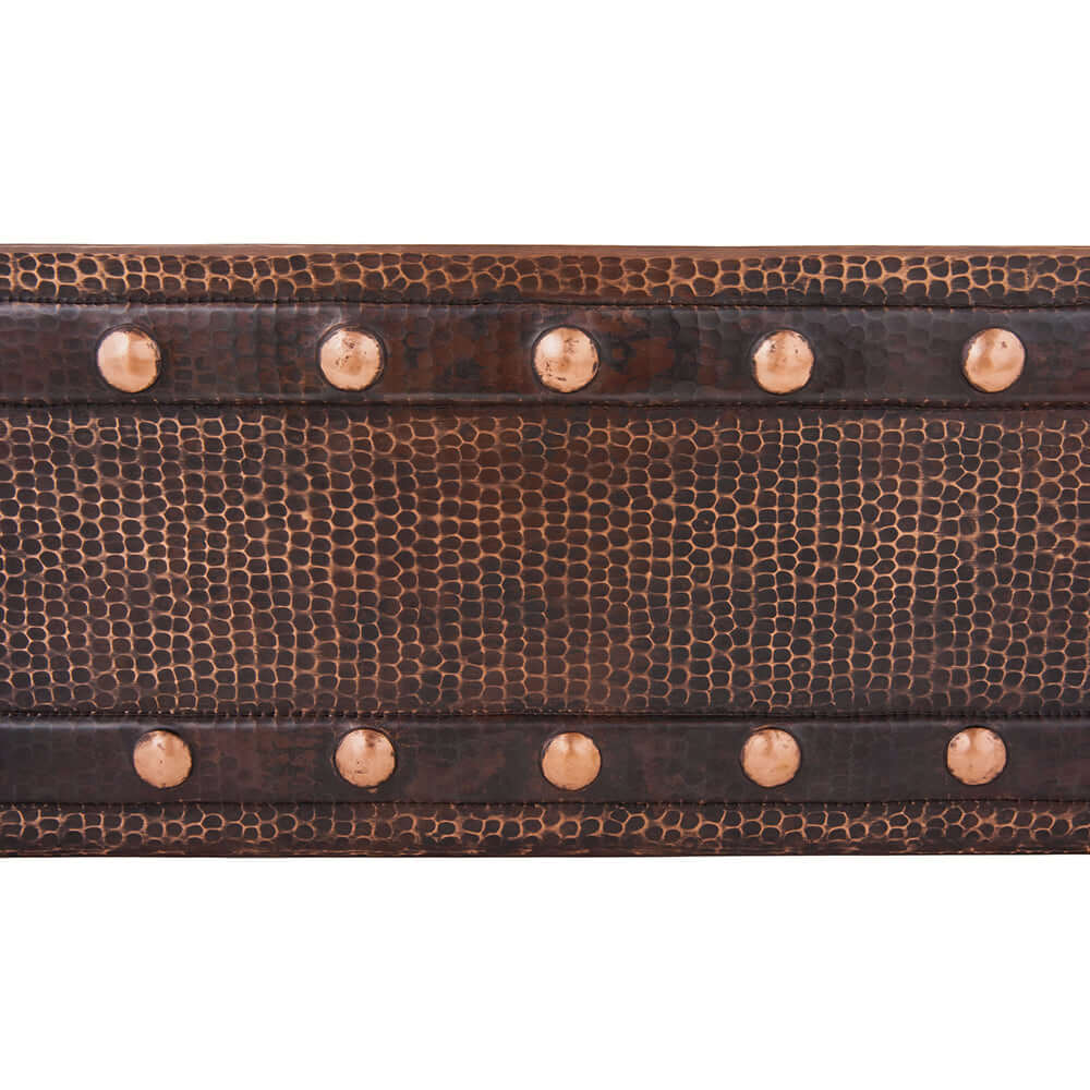 Premier Copper Products 33" Hammered Copper Kitchen Apron Single Basin Farmhouse Sink w/ Barrel Strap Design with Matching Drain and Accessories, Oil Rubbed Bronze, KSP3_KASDB33229BS