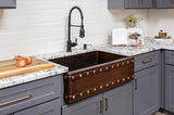 Installation Image of Premier Copper Products 33" Copper Farmhouse Sink, Oil Rubbed Bronze, KASDB33229BS