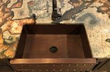 Installation Image of Premier Copper Products 33" Copper Farmhouse Sink, Oil Rubbed Bronze, KASDB33229BS