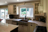 Installation Image of Premier Copper Products 33" Copper Farmhouse Sink, Oil Rubbed Bronze and Nickel, KASDB33229S-NB