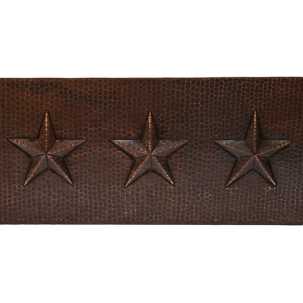 Premier Copper Products 33" Hammered Copper Kitchen Apron Single Basin Farmhouse Sink w/ Star Design with Matching Drain and Accessories, Oil Rubbed Bronze, KSP3_KASDB33229ST
