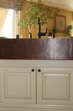 Installation Image of Premier Copper Products 33" Copper Farmhouse Sink, Oil Rubbed Bronze, KASDB33229