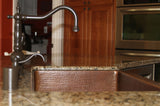 Installation Image of Premier Copper Products 33" Copper Farmhouse Sink, Oil Rubbed Bronze, KASDB33229