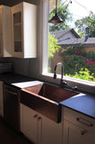 Installation Image of Premier Copper Products 33" Copper Farmhouse Sink, Oil Rubbed Bronze, KASDB33229