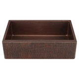 Premier Copper Products 33" Hammered Copper Farmhouse Sink, Oil Rubbed Bronze, 14 Gauge, KASDBRH33229TR