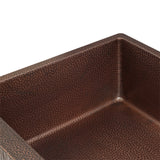 Premier Copper Products 33" Hammered Copper Farmhouse Sink, Oil Rubbed Bronze, 14 Gauge, KASDBRH33229TR