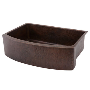 Alternate Image for Premier Copper Products 30" Copper Farmhouse Sink, Oil Rubbed Bronze, KASRDB30249