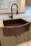 Installation Image of Premier Copper Products 30" Copper Farmhouse Sink, Oil Rubbed Bronze, KASRDB30249