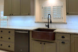 Installation Image of Premier Copper Products 30" Copper Farmhouse Sink, Oil Rubbed Bronze, KASRDB30249