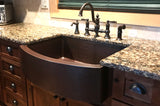 Installation Image of Premier Copper Products 30" Copper Farmhouse Sink, Oil Rubbed Bronze, KASRDB30249