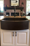 Installation Image of Premier Copper Products 30" Copper Farmhouse Sink, Oil Rubbed Bronze, KASRDB30249