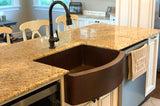 Installation Image of Premier Copper Products 30" Copper Farmhouse Sink, Oil Rubbed Bronze, KASRDB30249