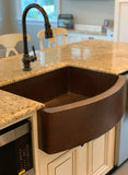 Installation Image of Premier Copper Products 30" Copper Farmhouse Sink, Oil Rubbed Bronze, KASRDB30249