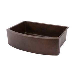 Alternate Image for Premier Copper Products 33" Copper Farmhouse Sink, Oil Rubbed Bronze, KASRDB33249