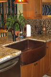 Installation Image of Premier Copper Products 33" Copper Farmhouse Sink, Oil Rubbed Bronze, KASRDB33249