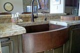 Installation Image of Premier Copper Products 33" Copper Farmhouse Sink, Oil Rubbed Bronze, KASRDB33249