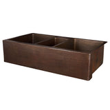 Main Image of Premier Copper Products 42" Copper Farmhouse Sink, 40/20/40 Triple Bowl, Oil Rubbed Bronze, KATDB422210