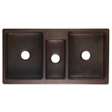 Alternative View of Premier Copper Products 42" Copper Farmhouse Sink, 40/20/40 Triple Bowl, Oil Rubbed Bronze, KATDB422210