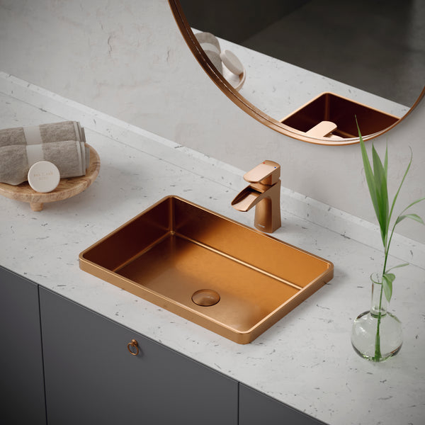 Karran Kassel 1.2 GPM Single Lever Handle Lead-free Brass ADA Bathroom Faucet, Basin, Brushed Copper, KBF440BC