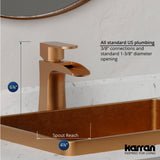 Karran Kassel 1.2 GPM Single Lever Handle Lead-free Brass ADA Bathroom Faucet, Basin, Brushed Copper, KBF440BC