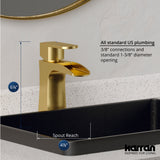 Karran Kassel 1.2 GPM Single Lever Handle Lead-free Brass ADA Bathroom Faucet, Basin, Brushed Gold, KBF440BG