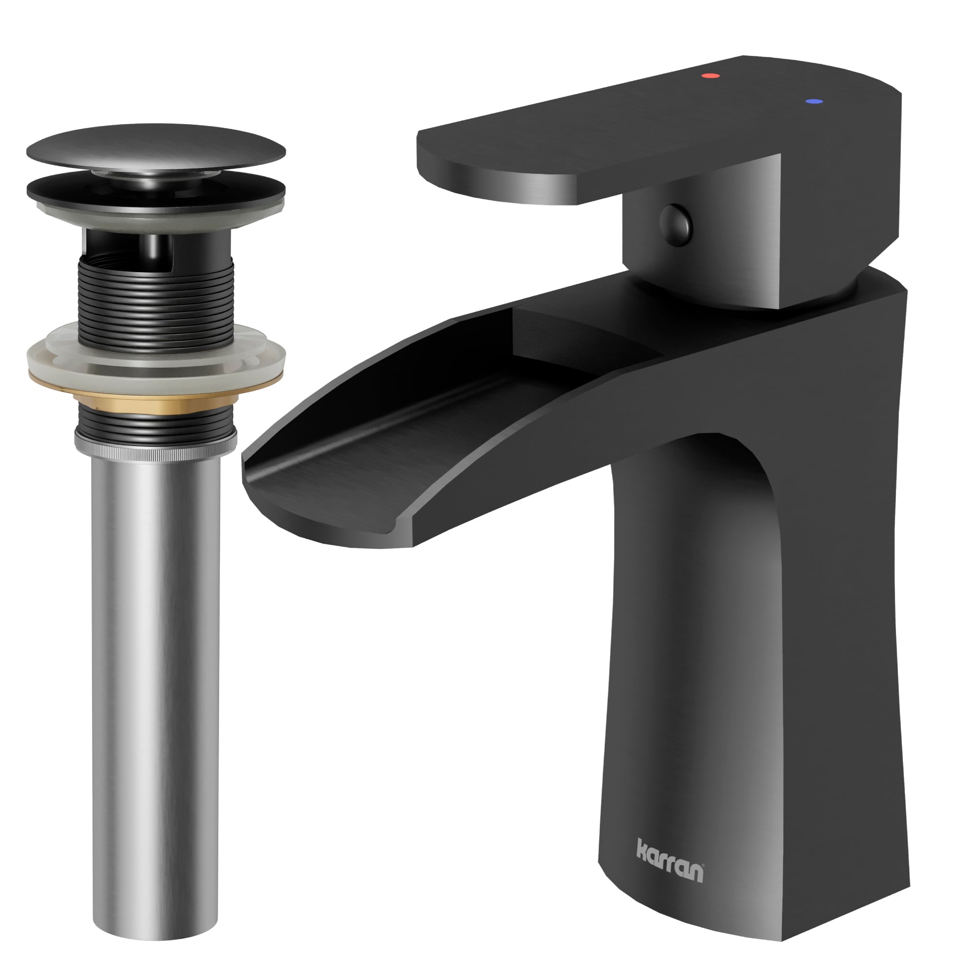 Karran Kassel 1.2 GPM Single Lever Handle Lead-free Brass ADA Bathroom Faucet, Basin, Gunmetal Grey, KBF440GG