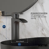 Karran Kassel 1.2 GPM Single Lever Handle Lead-free Brass ADA Bathroom Faucet, Vessel, Gunmetal Grey, KBF442GG
