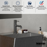 Karran Tryst 1.2 GPM Single Lever Handle Lead-free Brass ADA Bathroom Faucet, Basin, Gunmetal Grey, KBF460GG