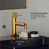 Karran Tryst 1.2 GPM Single Lever Handle Lead-free Brass ADA Bathroom Faucet, Basin, Gold, KBF460G