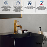 Karran Tryst 1.2 GPM Single Lever Handle Lead-free Brass ADA Bathroom Faucet, Basin, Gold, KBF460G