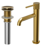 Karran Tryst 1.2 GPM Single Lever Handle Lead-free Brass ADA Bathroom Faucet, Vessel, Brushed Gold, KBF462BG