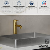 Karran Tryst 1.2 GPM Single Lever Handle Lead-free Brass ADA Bathroom Faucet, Vessel, Brushed Gold, KBF462BG