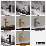 Karran Vineyard 1.2 GPM Single Lever Handle Lead-free Brass ADA Bathroom Faucet, Basin, Brushed Copper, KBF470BC