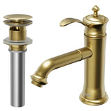 Karran Vineyard 1.2 GPM Single Lever Handle Lead-free Brass ADA Bathroom Faucet, Basin, Brushed Gold, KBF470BG