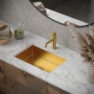 Alternate Image for Karran Vineyard 1.2 GPM Single Lever Handle Lead-free Brass ADA Bathroom Faucet, Basin, Brushed Gold, KBF470BG