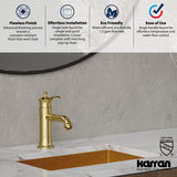 Karran Vineyard 1.2 GPM Single Lever Handle Lead-free Brass ADA Bathroom Faucet, Basin, Brushed Gold, KBF470BG