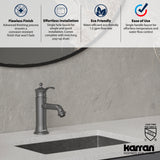 Karran Vineyard 1.2 GPM Single Lever Handle Lead-free Brass ADA Bathroom Faucet, Basin, Gunmetal Grey, KBF470GG