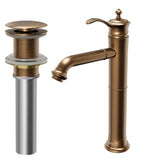 Karran Vineyard 1.2 GPM Single Lever Handle Lead-free Brass ADA Bathroom Faucet, Vessel, Brushed Copper, KBF472BC