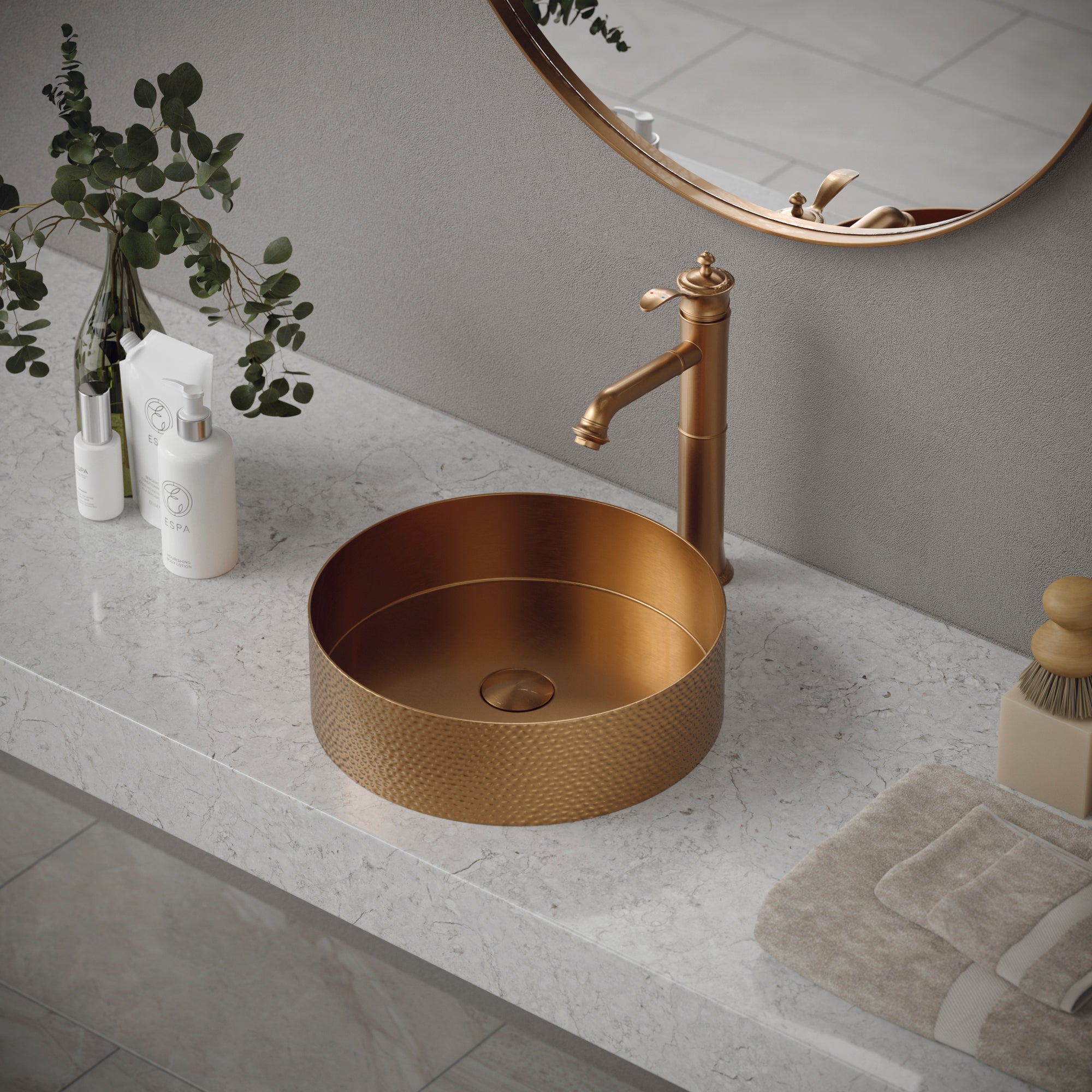 Karran Vineyard 1.2 GPM Single Lever Handle Lead-free Brass ADA Bathroom Faucet, Vessel, Brushed Copper, KBF472BC