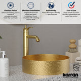 Karran Vineyard 1.2 GPM Single Lever Handle Lead-free Brass ADA Bathroom Faucet, Vessel, Brushed Gold, KBF472BG