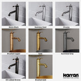 Karran Vineyard 1.2 GPM Single Lever Handle Lead-free Brass ADA Bathroom Faucet, Vessel, Gunmetal Grey, KBF472GG