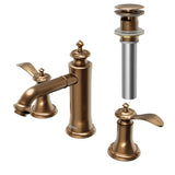 Karran Vineyard 1.2 GPM Double Lever Handle Lead-free Brass ADA Bathroom Faucet, Widespread, Brushed Copper, KBF474BC