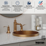 Karran Vineyard 1.2 GPM Double Lever Handle Lead-free Brass ADA Bathroom Faucet, Widespread, Brushed Copper, KBF474BC